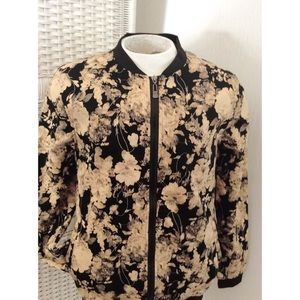 GOLD FLORAL LIGHT ZIPUP JUMPER JACKET